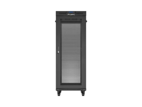Lanberg FF01-6032-23BL 19" 32U SZÉL:600mm MÉLY:1000mm MAG:1676mm lapraszerelt LCD hálós fémajtós fekete szerver szekrény