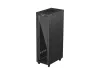 Lanberg FF01-6042-12BL 19" 42U SZÉL:600mm MÉLY:1000mm MAG:2127mm lapraszerelt LCD üvegajtós fekete szerver szekrény