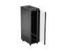 Lanberg FF01-6042-12BL 19" 42U SZÉL:600mm MÉLY:1000mm MAG:2127mm lapraszerelt LCD üvegajtós fekete szerver szekrény