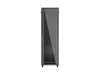 Lanberg FF01-6042-12B 19" 42U SZÉL:600mm MÉLY:1000mm MAG:2047mm lapraszerelt üvegajtós fekete szerver szekrény