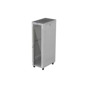   Lanberg FF01-6042-12S 19" 42U SZÉL:600mm MÉLY:1000mm MAG:2123mm lapraszerelt LCD üvegajtós szürke szerver szekrény