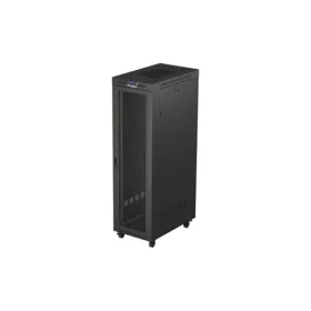   Lanberg FF01-6042-23BL 19" 42U SZÉL:600mm MÉLY:1000mm MAG:2127mm lapraszerelt LCD hálós fémajtós fekete szerver szekrény