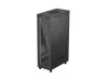 Lanberg FF01-6242-12BL 19" 42U SZÉL:600mm MÉLY:1200mm MAG:2018 mm lapraszerelt LCD üvegajtós fekete szerver szekrény