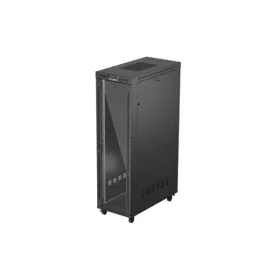   Lanberg FF01-6242-12BL 19" 42U SZÉL:600mm MÉLY:1200mm MAG:2018 mm lapraszerelt LCD üvegajtós fekete szerver szekrény