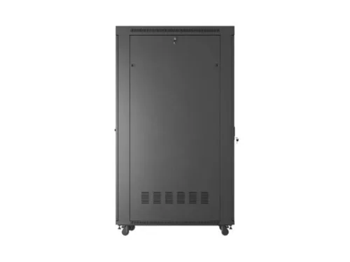 Lanberg FF01-6242-12BL 19" 42U SZÉL:600mm MÉLY:1200mm MAG:2018 mm lapraszerelt LCD üvegajtós fekete szerver szekrény