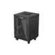 Lanberg FF01-6615-12BL 19" 15U SZÉL:600mm MÉLY:600mm MAG:928mm lapraszerelt LCD üvegajtós fekete álló rack szekrény