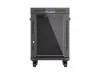 Lanberg FF01-6615-12BL 19" 15U SZÉL:600mm MÉLY:600mm MAG:928mm lapraszerelt LCD üvegajtós fekete álló rack szekrény