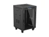 Lanberg FF01-6615-12BL 19" 15U SZÉL:600mm MÉLY:600mm MAG:928mm lapraszerelt LCD üvegajtós fekete álló rack szekrény