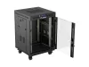 Lanberg FF01-6615-12BL 19" 15U SZÉL:600mm MÉLY:600mm MAG:928mm lapraszerelt LCD üvegajtós fekete álló rack szekrény