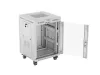 Lanberg FF01-6615-12SL 19" 15U SZÉL:600mm MÉLY:600mm MAG:922mm lapraszerelt LCD üvegajtós szürke álló rack szekrény