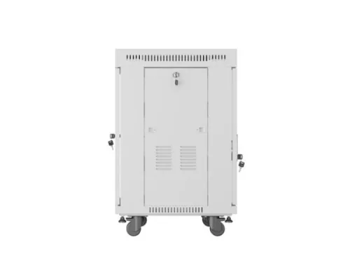 Lanberg FF01-6615-12SL 19" 15U SZÉL:600mm MÉLY:600mm MAG:922mm lapraszerelt LCD üvegajtós szürke álló rack szekrény