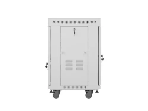 Lanberg FF01-6615-12SL 19" 15U SZÉL:600mm MÉLY:600mm MAG:922mm lapraszerelt LCD üvegajtós szürke álló rack szekrény