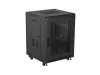 Lanberg FF01-6615-23B 19" 15U SZÉL:600mm MÉLY:600mm MAG:842mm lapraszerelt hálós fémajtós fekete álló rack szekrény