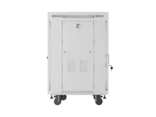Lanberg FF01-6615-23SL 19" 15U SZÉL:600mm MÉLY:600mm MAG:820mm lapraszerelt LCD hálós fémajtós szürke álló rack szekrény