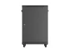 Lanberg FF01-6618-12B 19" 18U SZÉL:600mm MÉLY:600mm MAG:900mm lapraszerelt üvegajtós fekete álló rack szekrény