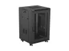 Lanberg FF01-6618-23B 19" 18U SZÉL:600mm MÉLY:600mm MAG:900mm lapraszerelt hálós fémajtós fekete álló rack szekrény