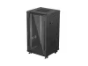 Lanberg FF01-6622-12B 19" 22U SZÉL:600mm MÉLY:600mm MAG:1159mm lapraszerelt üvegajtós fekete álló rack szekrény