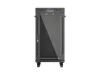 Lanberg FF01-6622-12BL 19" 22U SZÉL:600mm MÉLY:600mm MAG:1234mm lapraszerelt LCD üvegajtós fekete álló rack szekrény