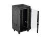 Lanberg FF01-6622-12BL 19" 22U SZÉL:600mm MÉLY:600mm MAG:1234mm lapraszerelt LCD üvegajtós fekete álló rack szekrény