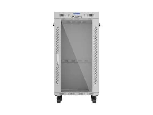 Lanberg F01-6622-12SL 19" 22U SZÉL:600mm MÉLY:600mm MAG:1131mm lapraszerelt LCD üvegajtós szürke álló rack szekrény
