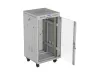 Lanberg F01-6622-12SL 19" 22U SZÉL:600mm MÉLY:600mm MAG:1131mm lapraszerelt LCD üvegajtós szürke álló rack szekrény