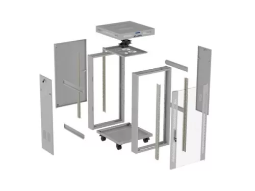 Lanberg F01-6622-12SL 19" 22U SZÉL:600mm MÉLY:600mm MAG:1131mm lapraszerelt LCD üvegajtós szürke álló rack szekrény