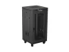 Lanberg FF01-6622-23BL 19" 22U SZÉL:600mm MÉLY:600mm MAG:1239mm lapraszerelt LCD hálós fémajtós fekete álló rack szekrény