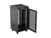 Lanberg FF01-6622-23BL 19" 22U SZÉL:600mm MÉLY:600mm MAG:1239mm lapraszerelt LCD hálós fémajtós fekete álló rack szekrény