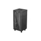 Lanberg FF01-6624-12BL 19" 24U SZÉL:600mm MÉLY:600mm MAG:1320mm lapraszerelt LCD üvegajtós fekete álló rack szekrény