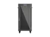 Lanberg FF01-6624-12BL 19" 24U SZÉL:600mm MÉLY:600mm MAG:1320mm lapraszerelt LCD üvegajtós fekete álló rack szekrény