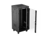 Lanberg FF01-6624-12BL 19" 24U SZÉL:600mm MÉLY:600mm MAG:1320mm lapraszerelt LCD üvegajtós fekete álló rack szekrény