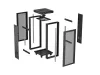 Lanberg FF01-6624-23BL 19" 24U SZÉL:600mm MÉLY:800mm MAG:1320mm lapraszerelt LCD hálós fémajtós fekete álló rack szekrény