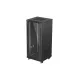Lanberg FF01-6627-12B 19" 27U SZÉL:600mm MÉLY:600mm MAG:1381mm lapraszerelt üvegajtós fekete álló rack szekrény