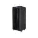Lanberg FF01-6627-12BL 19" 27U SZÉL:600mm MÉLY:600mm MAG:1431mm lapraszerelt LCD üvegajtós fekete álló rack szekrény