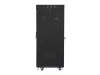 Lanberg FF01-6627-12BL 19" 27U SZÉL:600mm MÉLY:600mm MAG:1431mm lapraszerelt LCD üvegajtós fekete álló rack szekrény