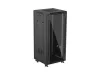 Lanberg FF01-6627-12B 19" 27U SZÉL:600mm MÉLY:600mm MAG:1381mm lapraszerelt üvegajtós fekete álló rack szekrény