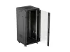 Lanberg FF01-6627-12B 19" 27U SZÉL:600mm MÉLY:600mm MAG:1381mm lapraszerelt üvegajtós fekete álló rack szekrény