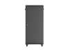Lanberg FF01-6627-12B 19" 27U SZÉL:600mm MÉLY:600mm MAG:1381mm lapraszerelt üvegajtós fekete álló rack szekrény
