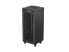 Lanberg FF01-6627-23BL 19" 27U SZÉL:600mm MÉLY:600mm MAG:1461mm lapraszerelt LCD hálós fémajtós fekete álló rack szekrény