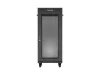 Lanberg FF01-6627-23BL 19" 27U SZÉL:600mm MÉLY:600mm MAG:1461mm lapraszerelt LCD hálós fémajtós fekete álló rack szekrény