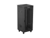 Lanberg FF01-6627-23BL 19" 27U SZÉL:600mm MÉLY:600mm MAG:1461mm lapraszerelt LCD hálós fémajtós fekete álló rack szekrény