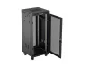 Lanberg FF01-6627-23BL 19" 27U SZÉL:600mm MÉLY:600mm MAG:1461mm lapraszerelt LCD hálós fémajtós fekete álló rack szekrény