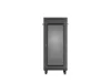 Lanberg FF01-6627-23BL 19" 27U SZÉL:600mm MÉLY:600mm MAG:1461mm lapraszerelt LCD hálós fémajtós fekete álló rack szekrény
