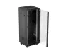 Lanberg FF01-6632-12B 19" 32U SZÉL:600mm MÉLY:600mm MAG:1603mm lapraszerelt üvegajtós fekete álló rack szekrény