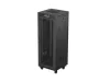 Lanberg FF01-6632-23BL 19" 32U SZÉL:600mm MÉLY:600mm MAG:1603mm lapraszerelt LCD hálós fémajtós fekete álló rack szekrény