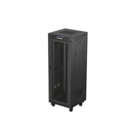   Lanberg FF01-6632-23BL 19" 32U SZÉL:600mm MÉLY:600mm MAG:1603mm lapraszerelt LCD hálós fémajtós fekete álló rack szekrény