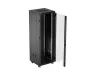 Lanberg FF01-6637-12B 19" 37U SZÉL:600mm MÉLY:600mm MAG:1826mm lapraszerelt üvegajtós fekete álló rack szekrény