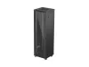 Lanberg FF01-6642-12B 19" 42U SZÉL:600mm MÉLY:600mm MAG:2047mm lapraszerelt üvegajtós fekete álló rack szekrény