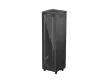 Lanberg FF01-6642-12BL 19" 42U SZÉL:600mm MÉLY:600mm MAG:2097mm lapraszerelt LCD üvegajtós fekete álló rack szekrény