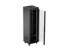 Lanberg FF01-6642-12BL 19" 42U SZÉL:600mm MÉLY:600mm MAG:2097mm lapraszerelt LCD üvegajtós fekete álló rack szekrény